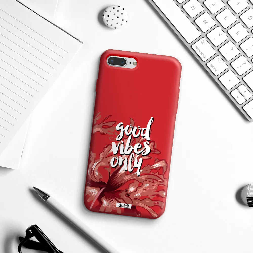 Tropical Vibes Red Apple iPhone 8 plus Silicone Imperial Red Case