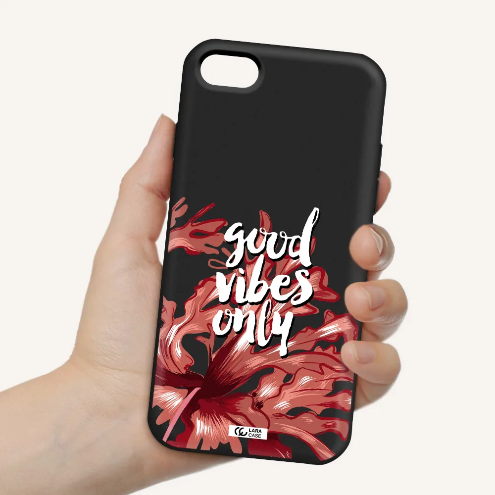 Tropical Vibes Red Apple iPhone 8 Silicone black Case