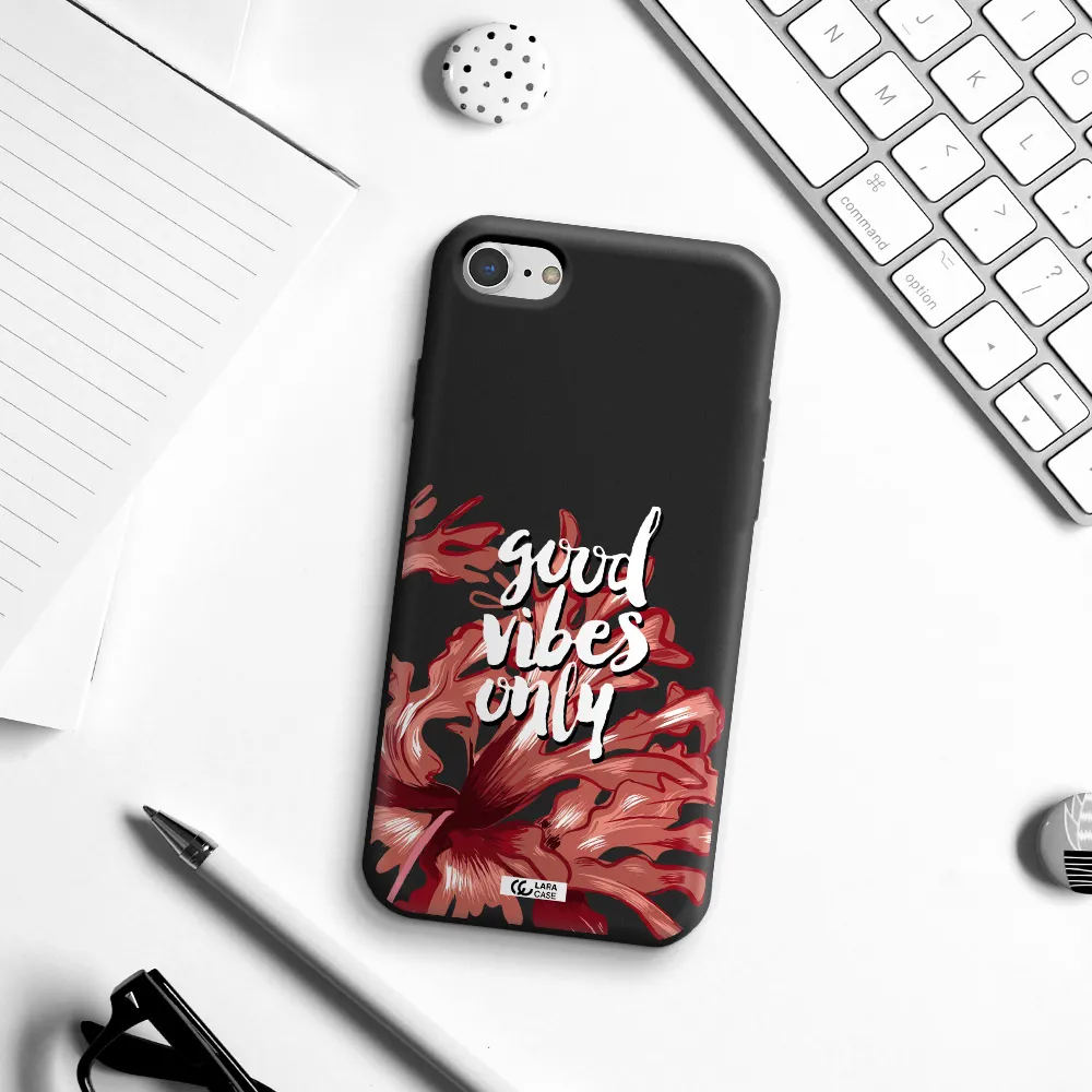 Tropical Vibes Red Apple iPhone 8 Silicone black Case