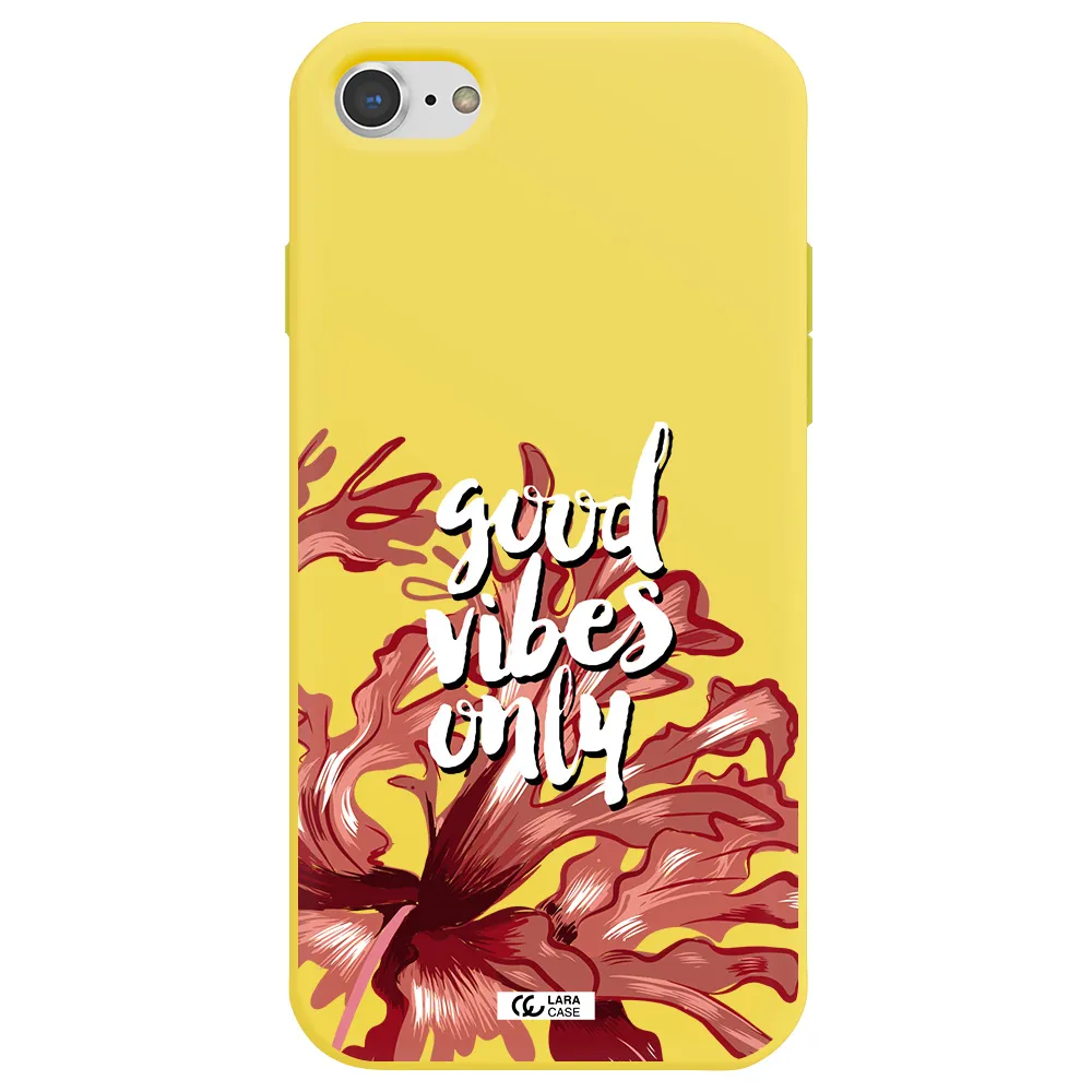 Tropical Vibes Red Apple iPhone 8 Silicone canary yellow Case