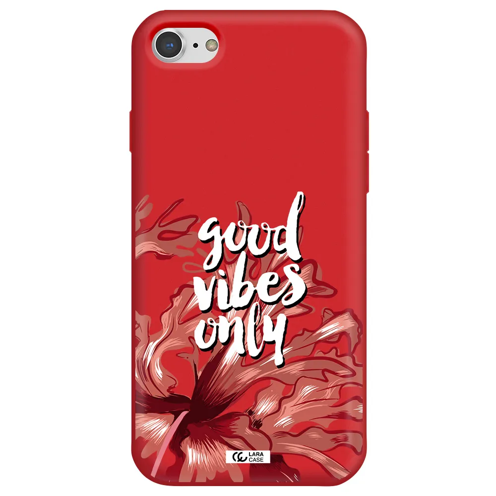 Tropical Vibes Red Apple iPhone 8 Silicone Imperial Red Case