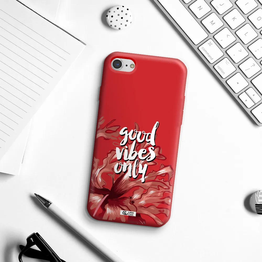 Tropical Vibes Red Apple iPhone 8 Silicone Imperial Red Case