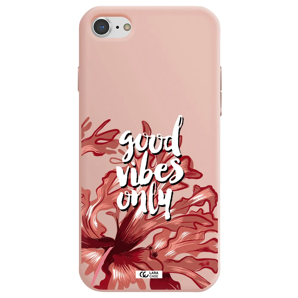 Tropical Vibes Red Apple iPhone 8 Silicone pastel pink Case