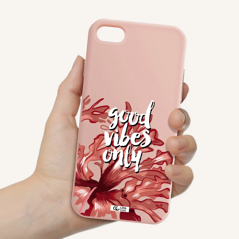 Tropical Vibes Red Apple iPhone 8 Silicone pastel pink Case