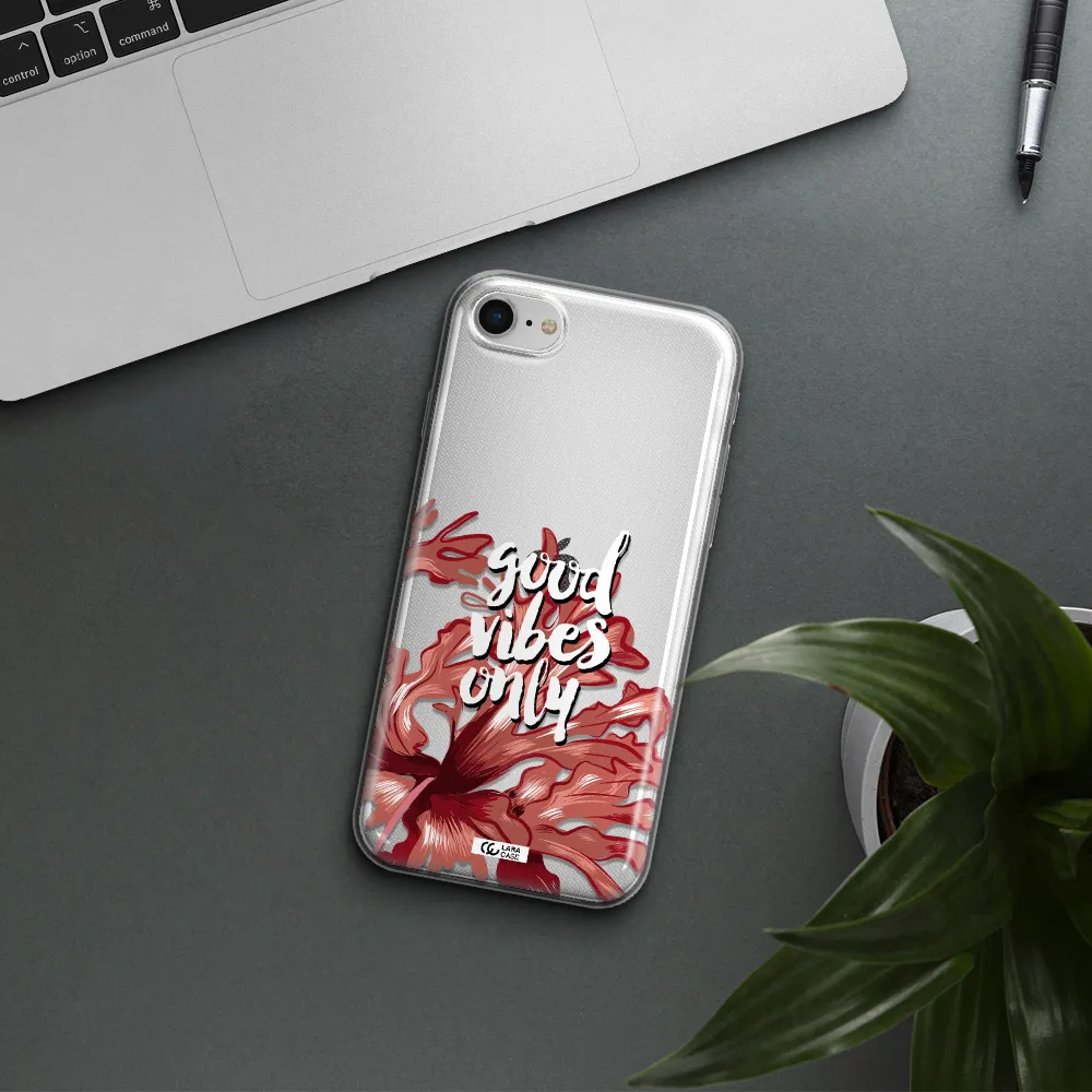 Tropical Vibes Red Apple Iphone Se 2020 Clear Tpu Case