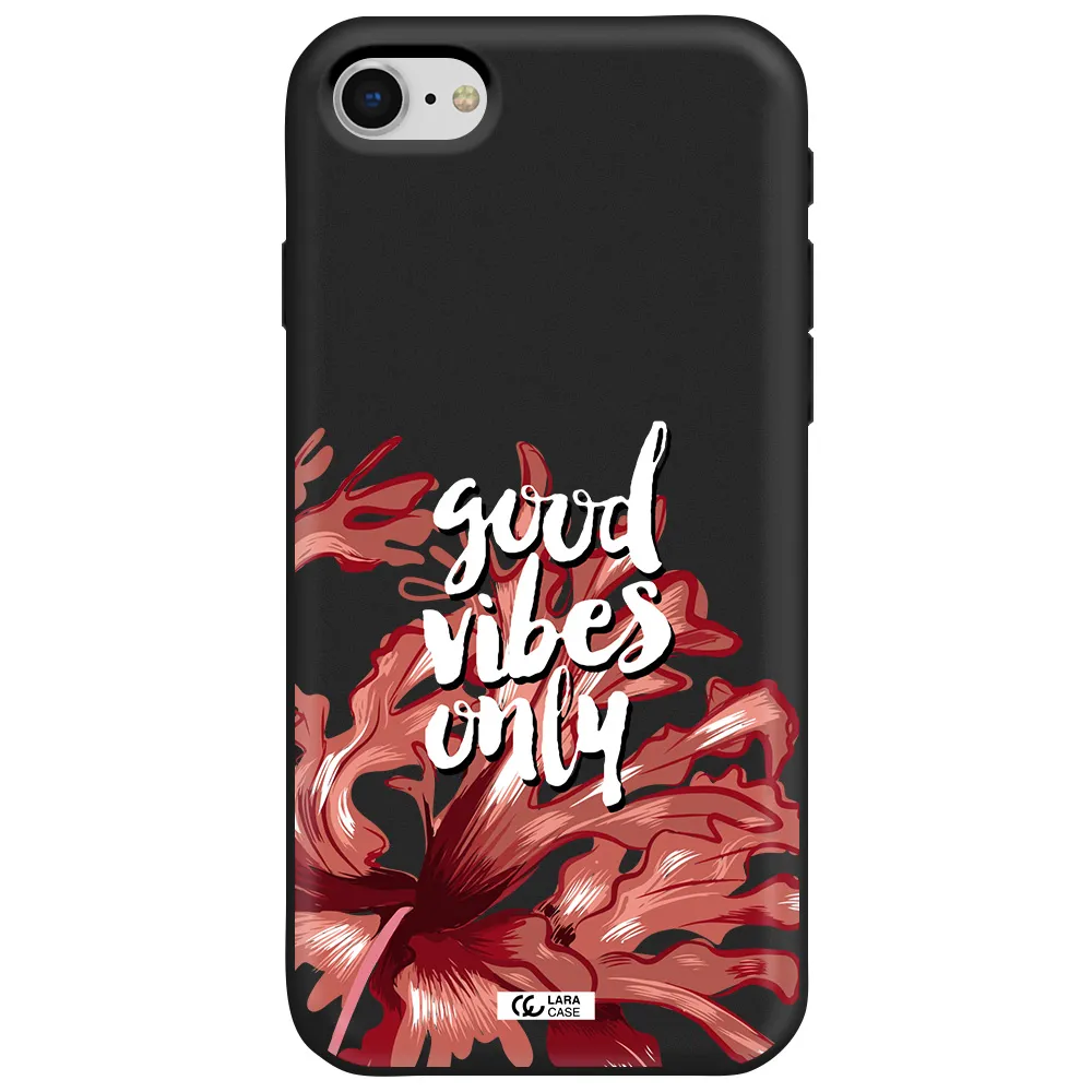 Tropical Vibes Red Apple iPhone se 2020 Silicone black Case