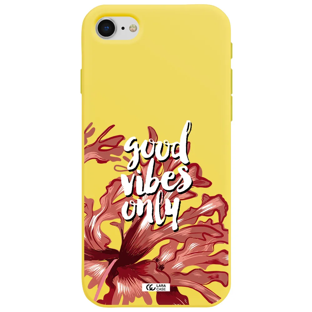 Tropical Vibes Red Apple iPhone se 2020 Silicone canary yellow Case