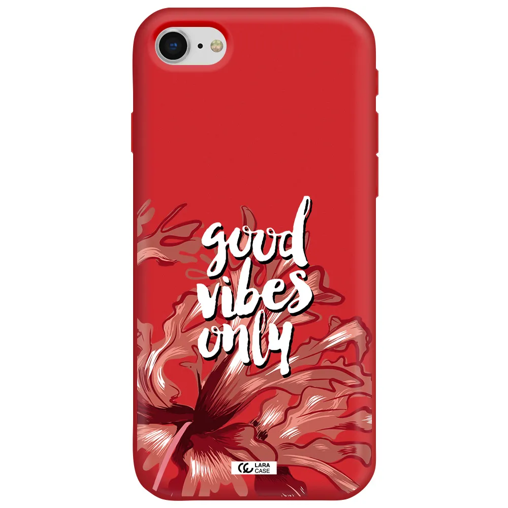 Tropical Vibes Red Apple iPhone se 2020 Silicone Imperial Red Case