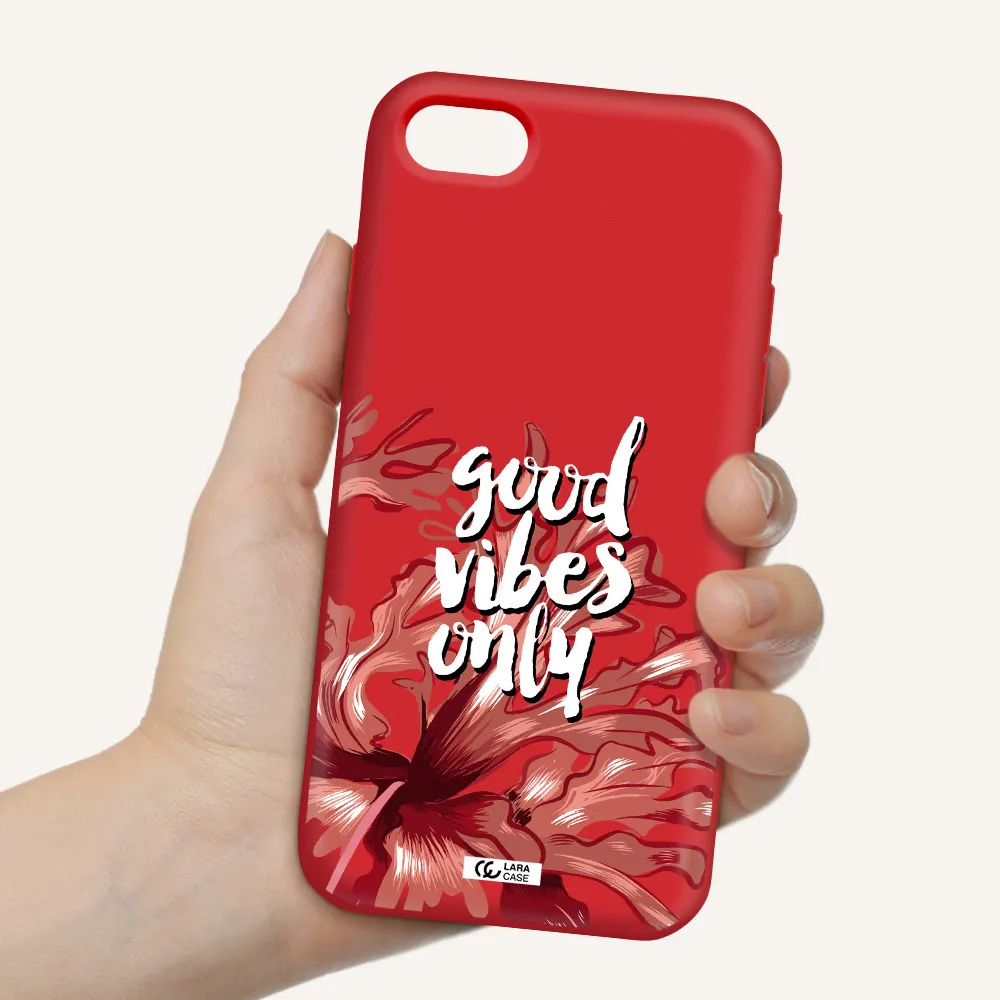 Tropical Vibes Red Apple iPhone se 2020 Silicone Imperial Red Case