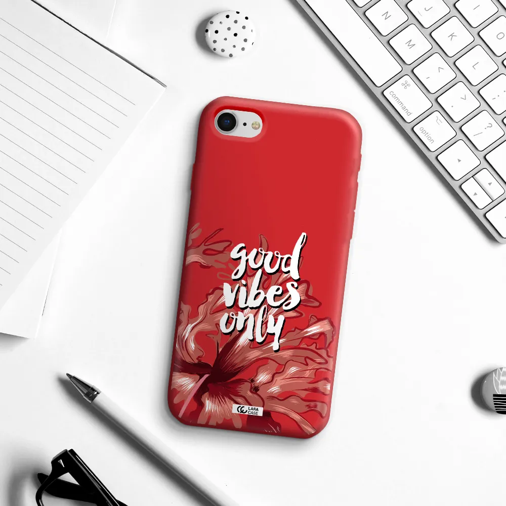 Tropical Vibes Red Apple iPhone se 2020 Silicone Imperial Red Case