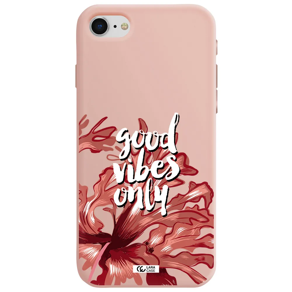 Tropical Vibes Red Apple iPhone se 2020 Silicone pastel pink Case