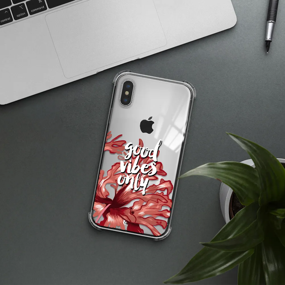 Tropical Vibes Red Apple iPhone X Clear PC Case