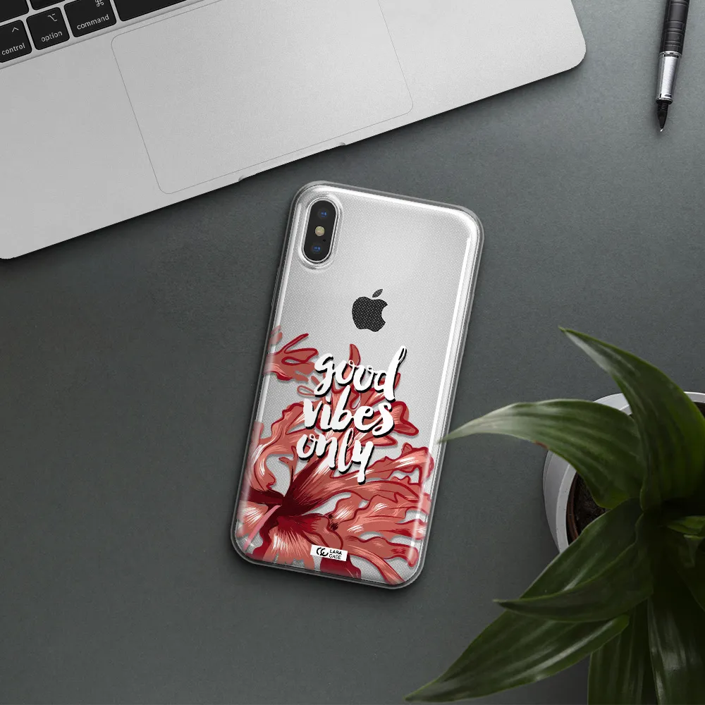 Tropical Vibes Red Apple iPhone X Clear TPU Case