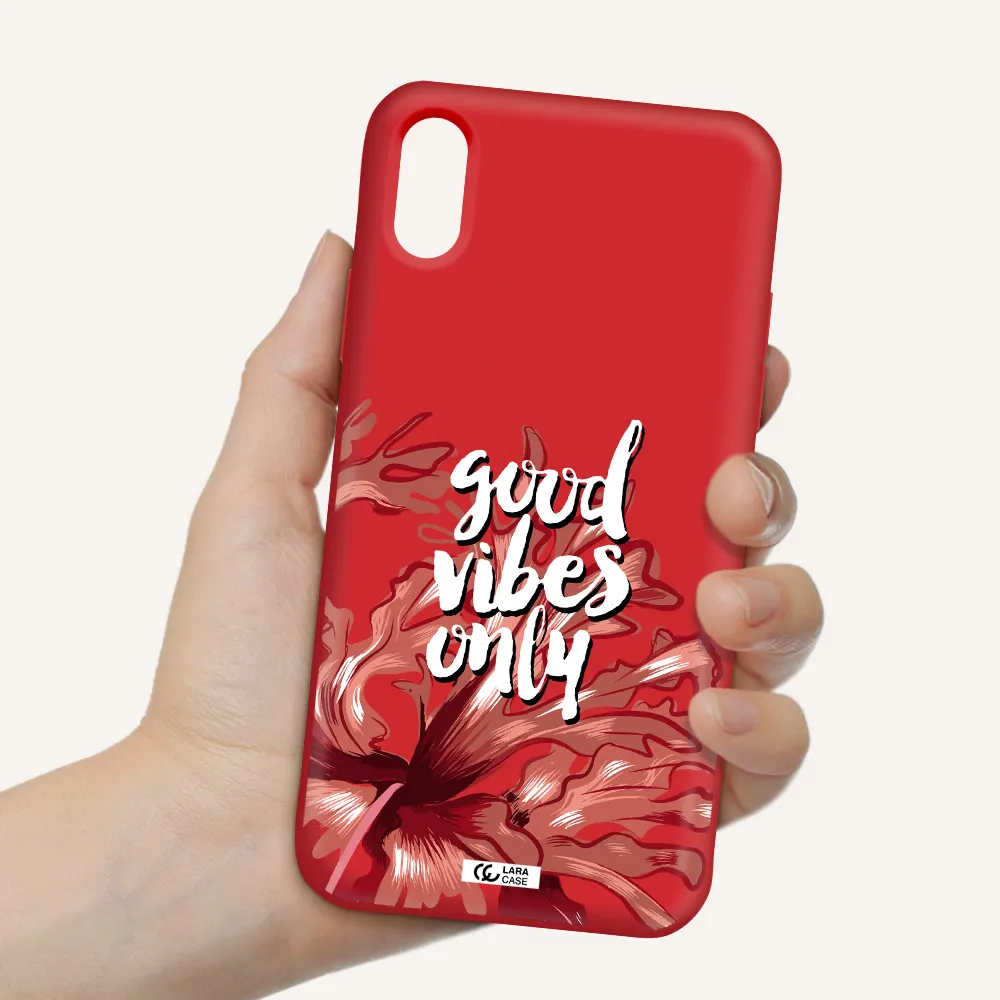 Tropical Vibes Red Apple iPhone XS Silicone Imperial Red Case