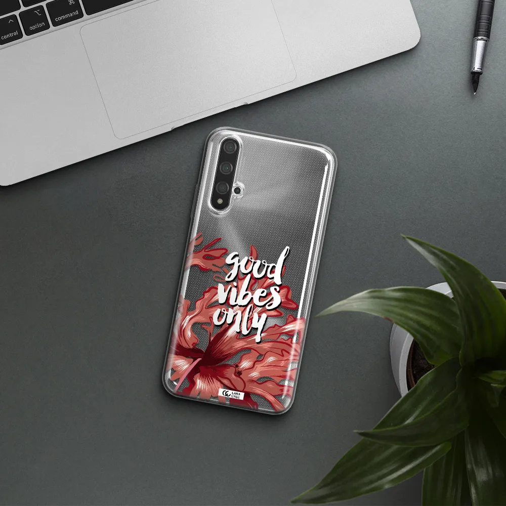 Tropical Vibes Red Huawei Nova 5t Clear TPU Case