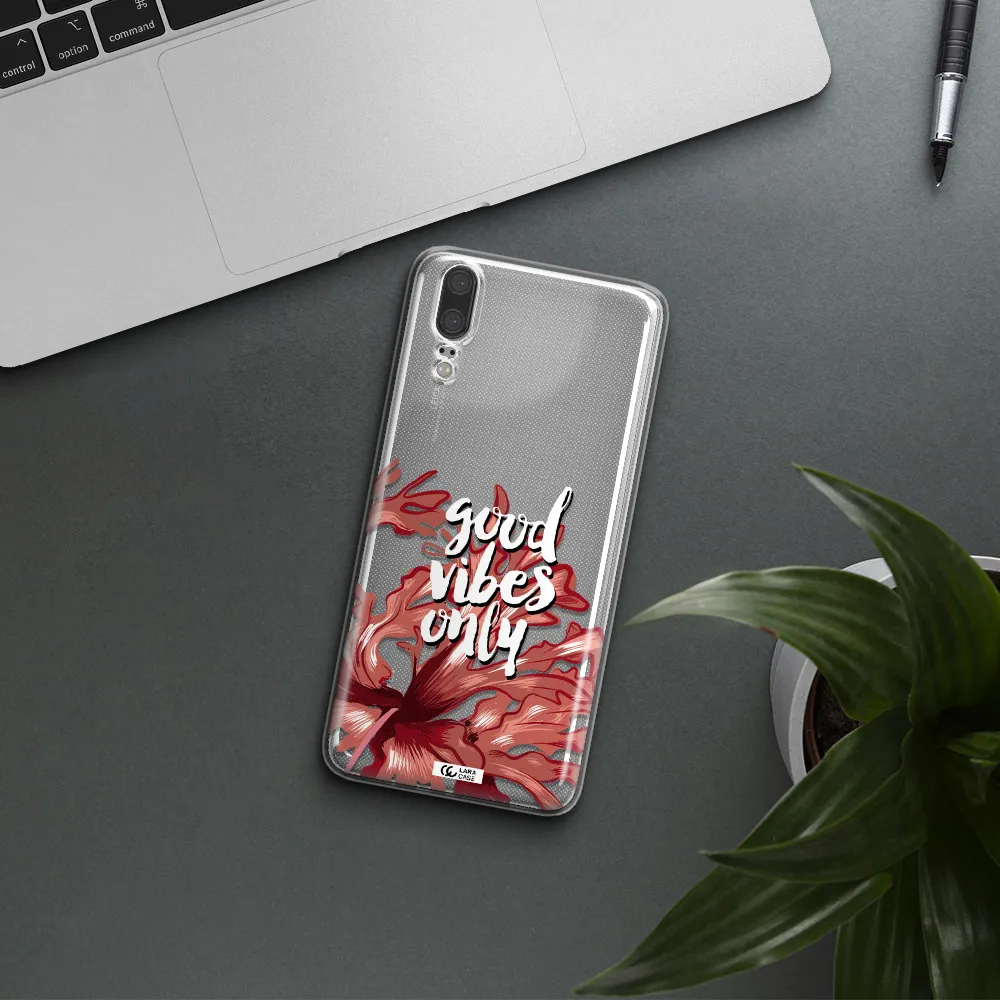 Tropical Vibes Red Huawei P20 Clear TPU Case