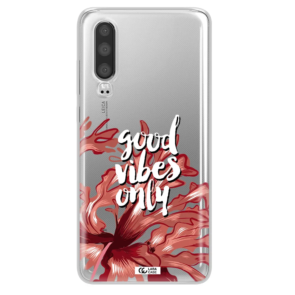 Tropical Vibes Red Huawei P30 Clear TPU Case