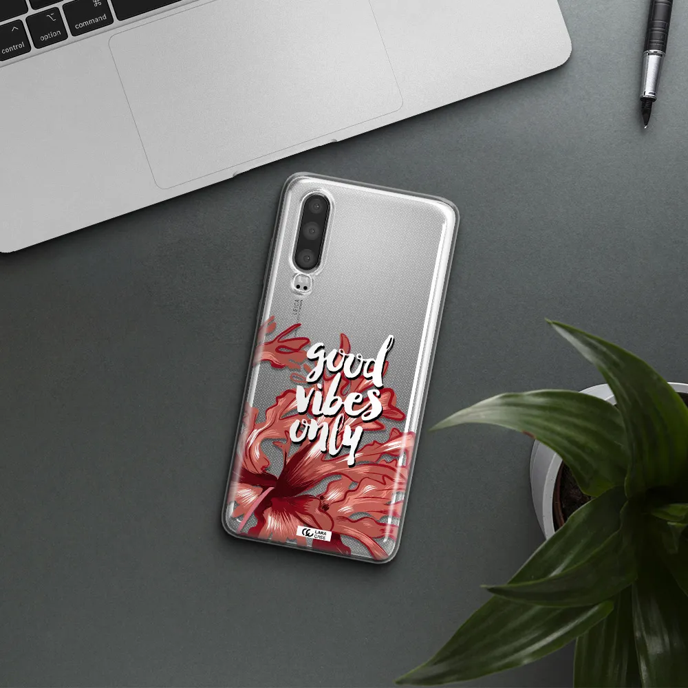Tropical Vibes Red Huawei P30 Clear TPU Case