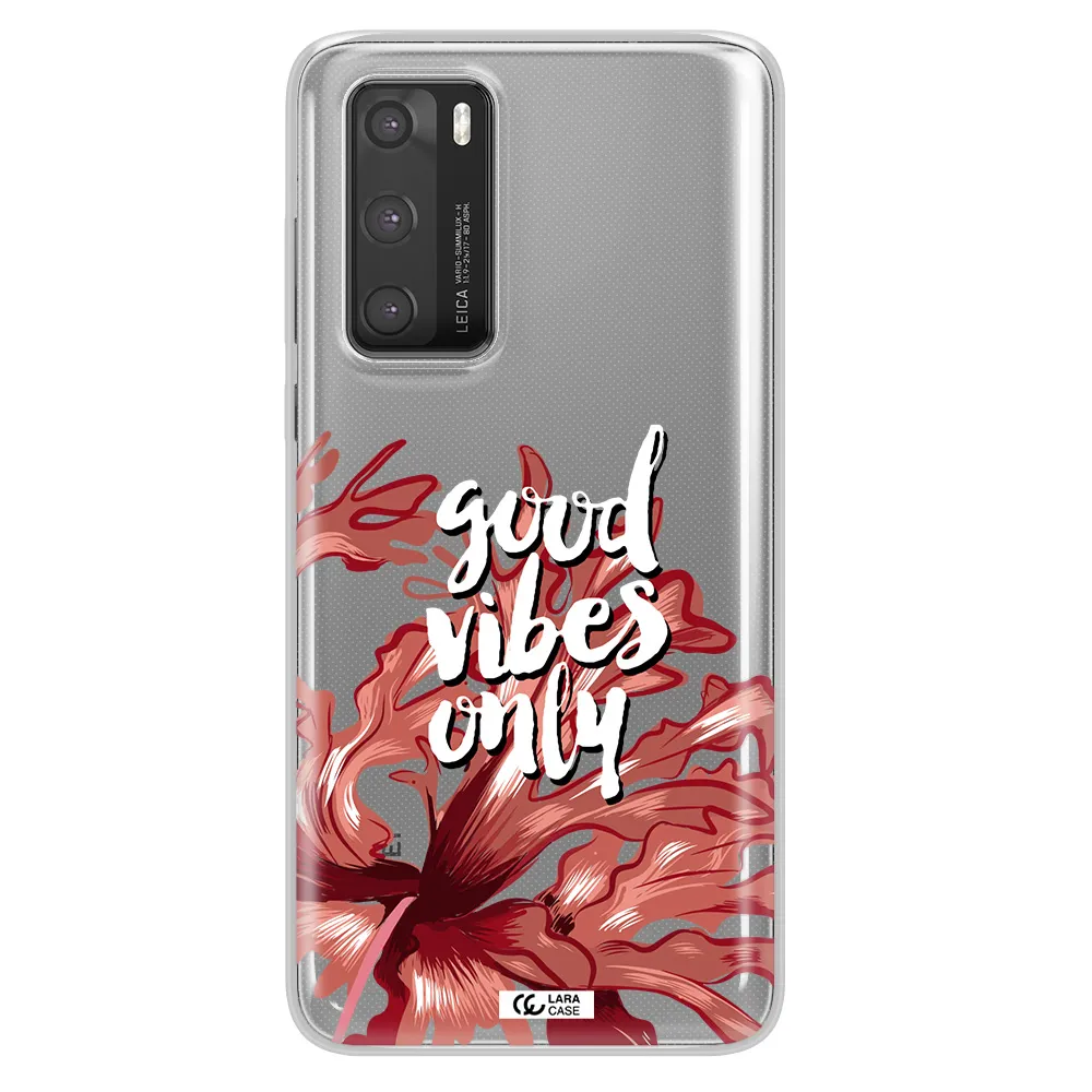 Tropical Vibes Red Huawei P40 Clear TPU Case