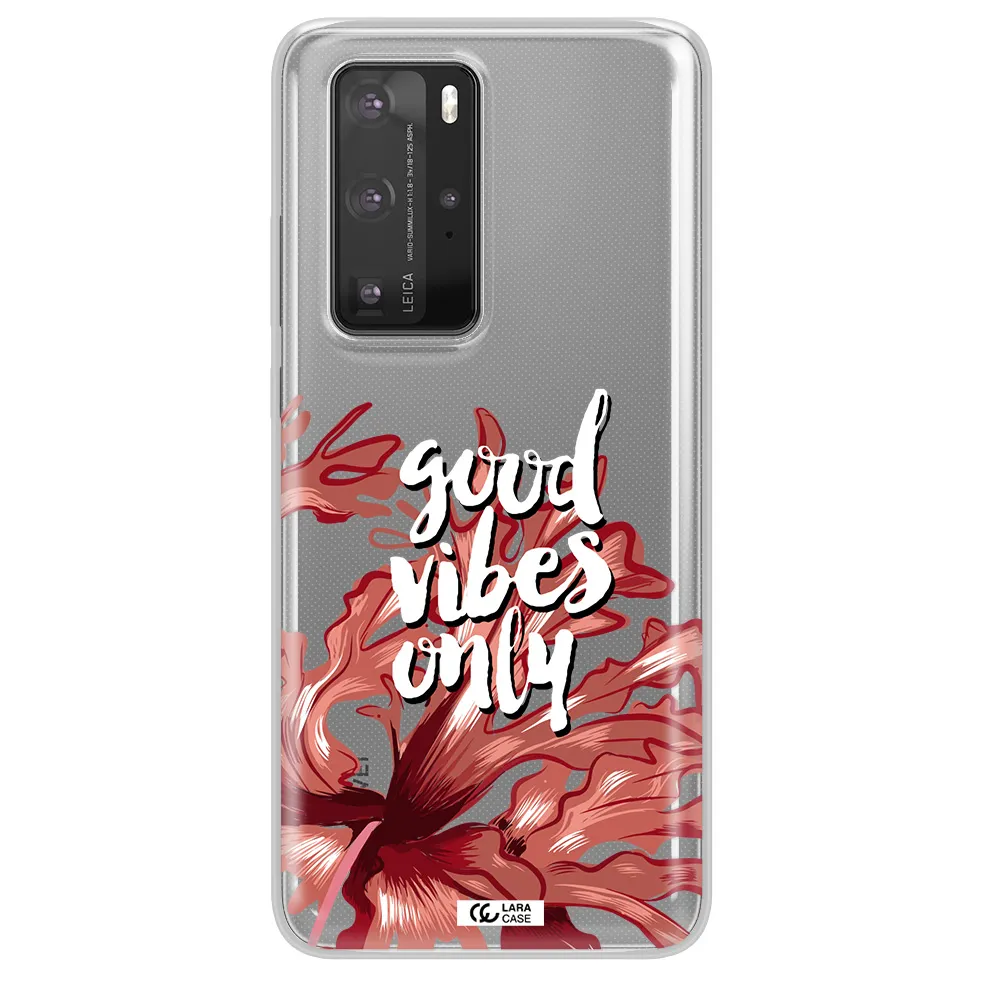 Tropical Vibes Red Huawei P40 Pro Clear TPU Case