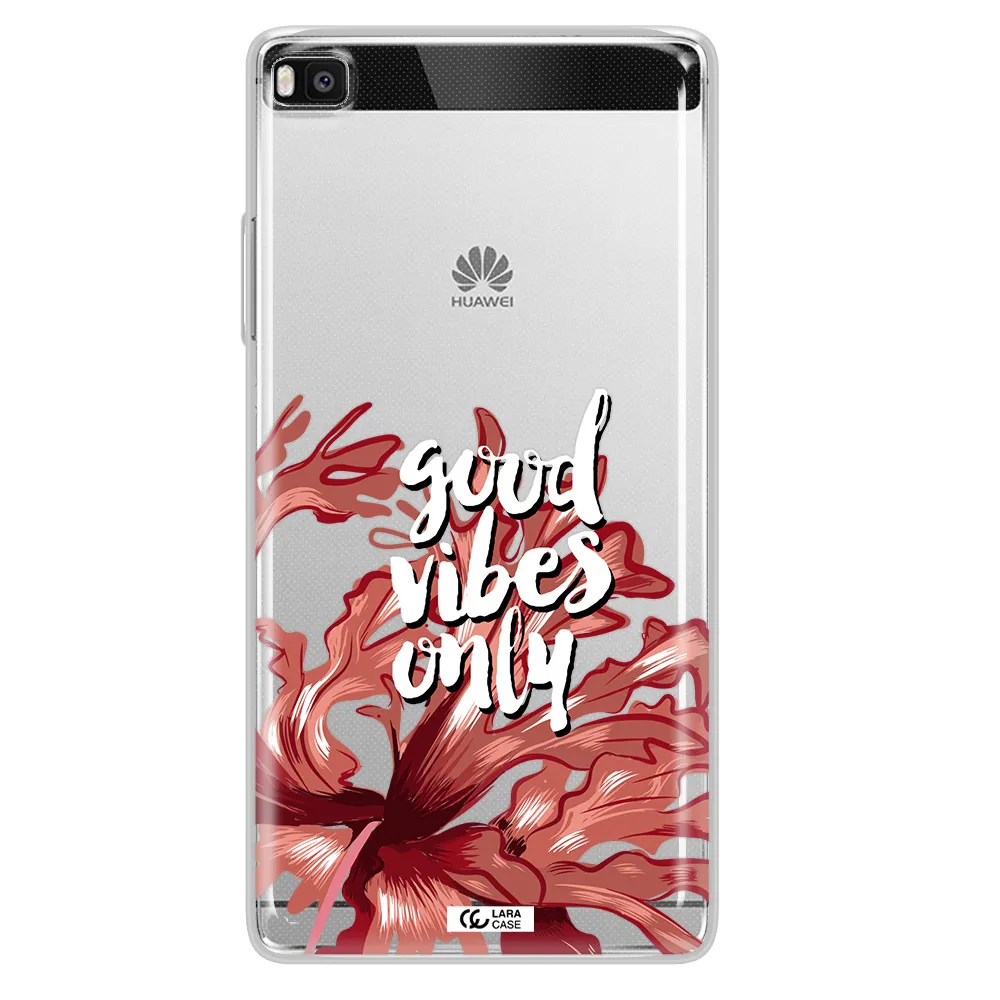 Tropical Vibes Red Huawei P8 Clear TPU Case