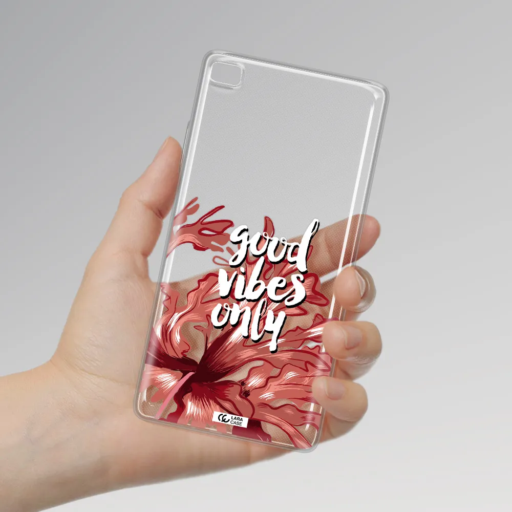 Tropical Vibes Red Huawei P8 Clear TPU Case