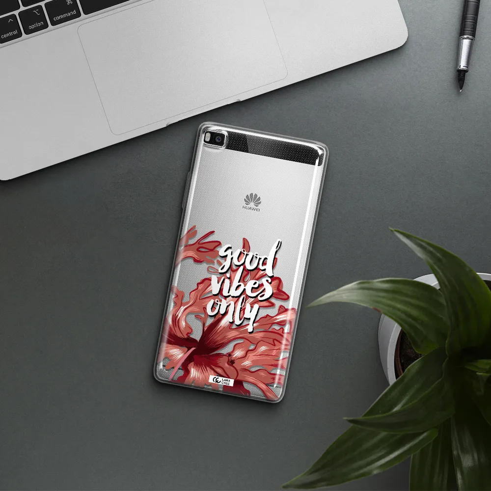 Tropical Vibes Red Huawei P8 Clear TPU Case