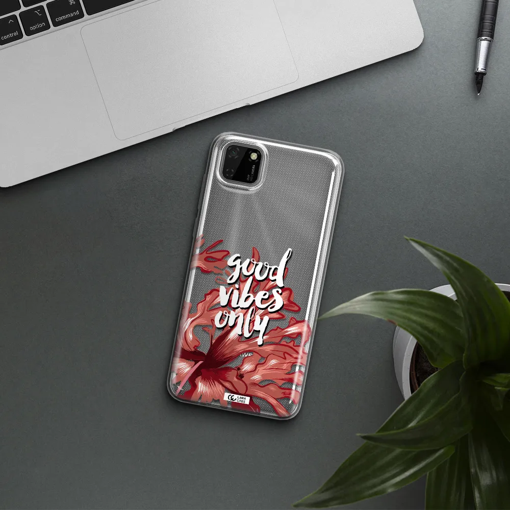 Tropical Vibes Red Huawei Y5P Clear TPU Case