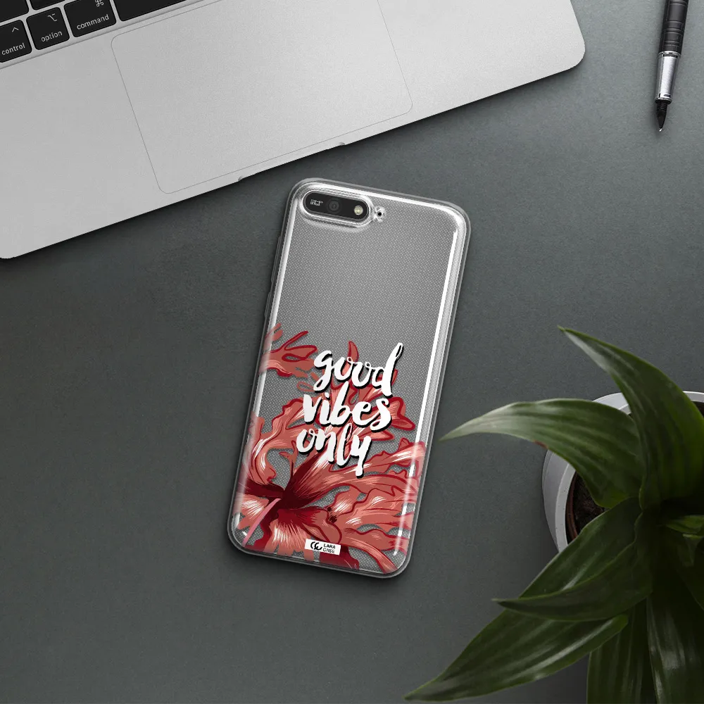 Tropical Vibes Red Huawei Y6 2018 Clear TPU Case