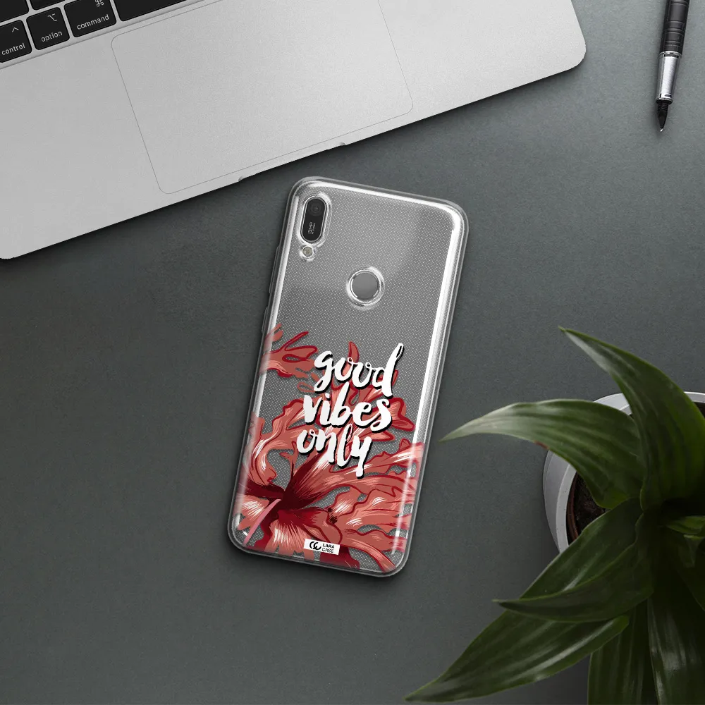 Tropical Vibes Red Huawei Y6 2019 Clear TPU Case