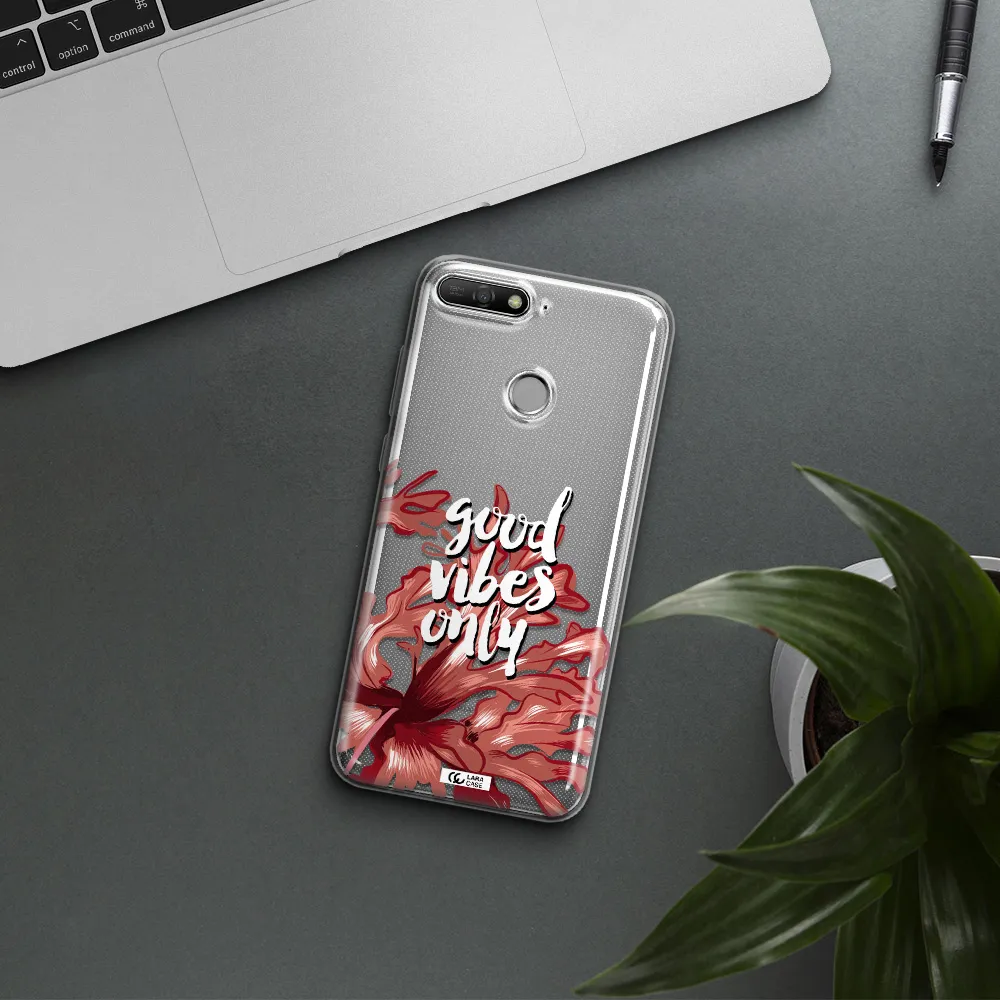 Tropical Vibes Red Huawei Y6 Prime 2018 Clear TPU Case