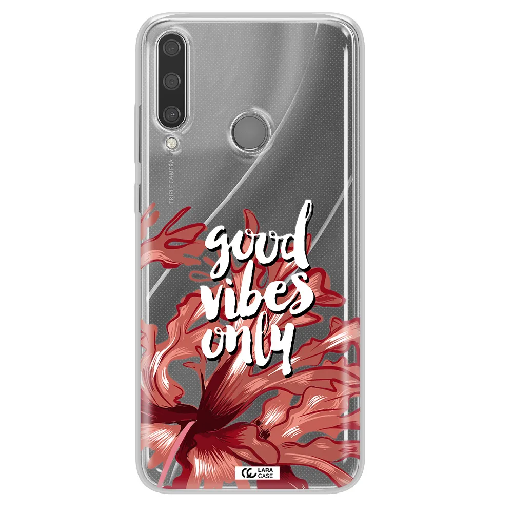 Tropical Vibes Red Huawei Y6P Clear TPU Case