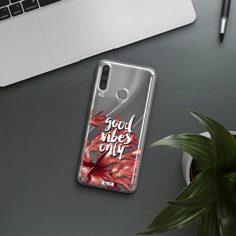 Tropical Vibes Red Huawei Y6P Clear TPU Case