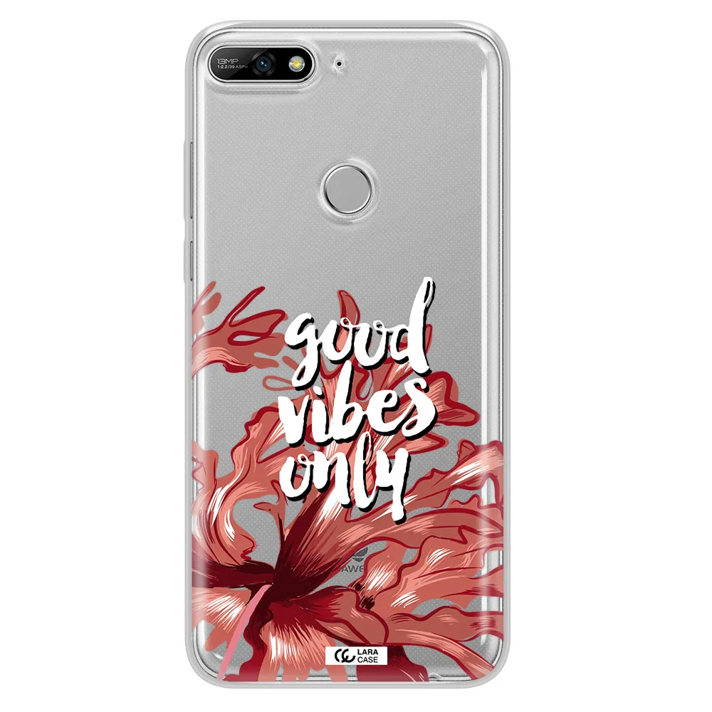 Tropical Vibes Red Huawei Y7 2018 Clear TPU Case