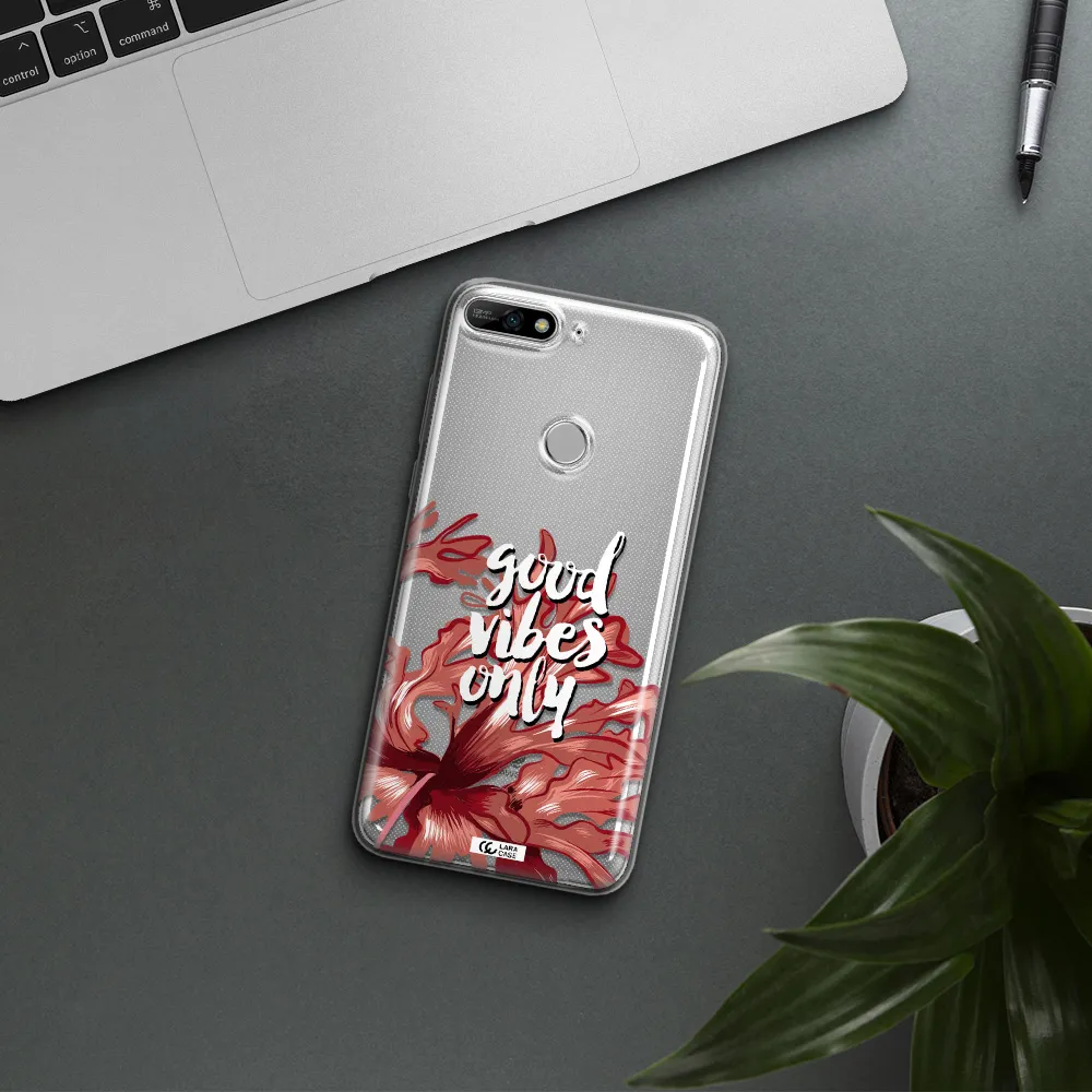 Tropical Vibes Red Huawei Y7 2018 Clear TPU Case