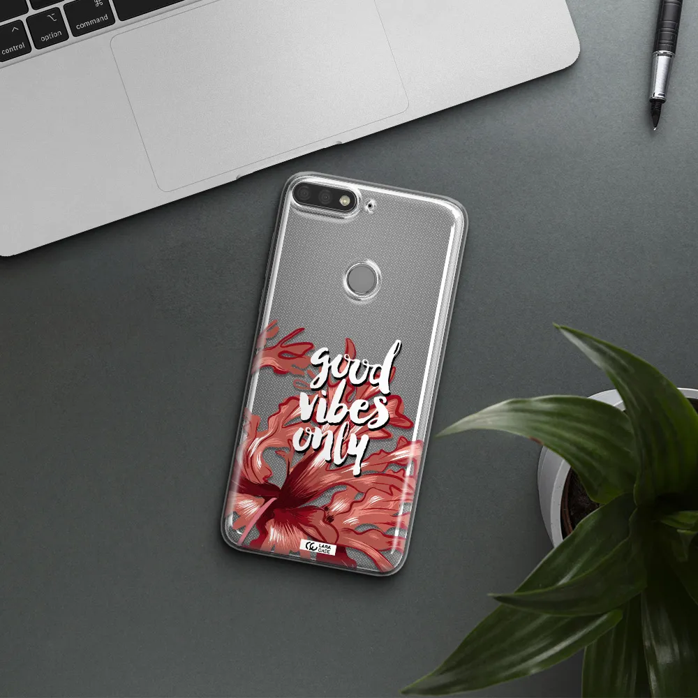 Tropical Vibes Red Huawei Y7 Prime 2018 Clear TPU Case