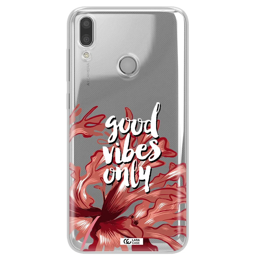 Tropical Vibes Red Huawei Y9 2019 Clear TPU Case