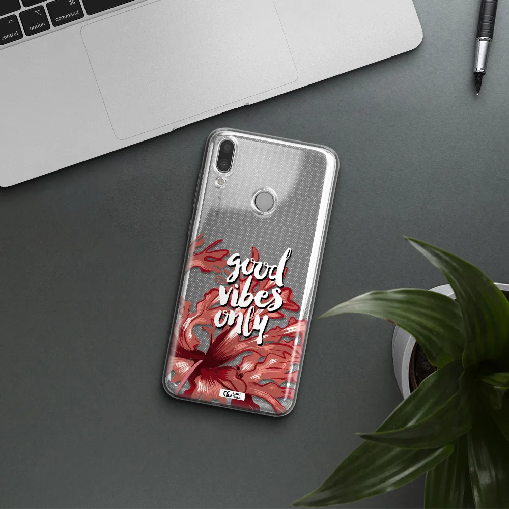 Tropical Vibes Red Huawei Y9 2019 Clear TPU Case