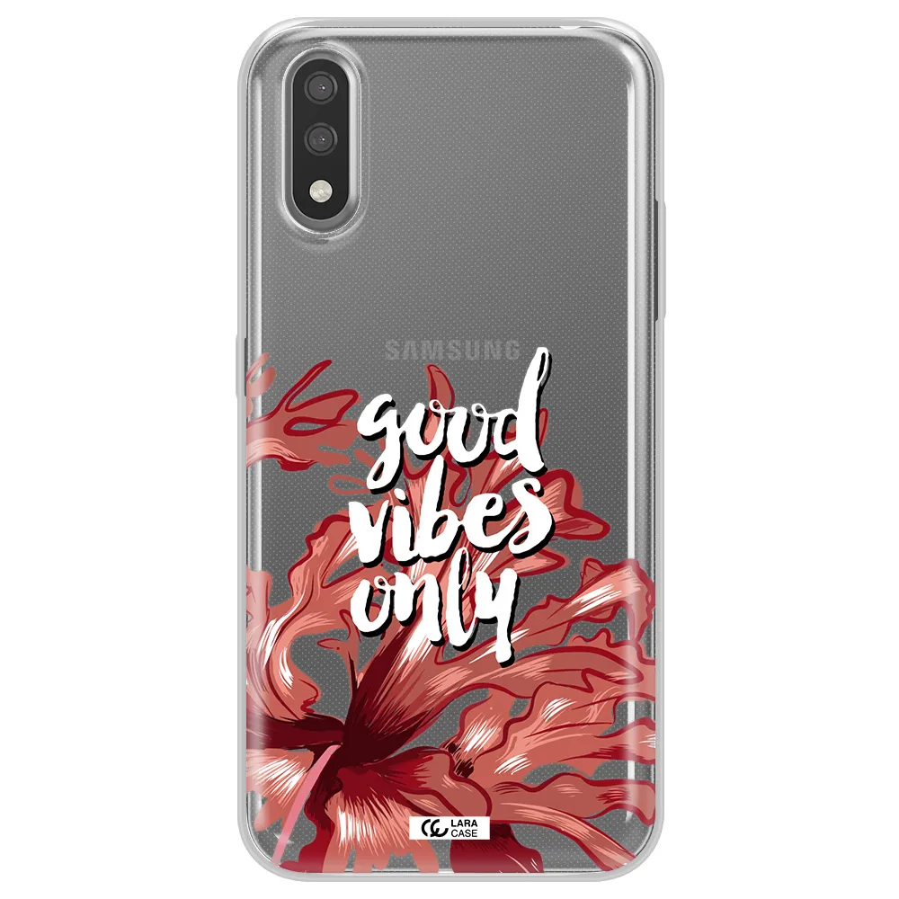Tropical Vibes Red Samsung A01 Clear TPU Case