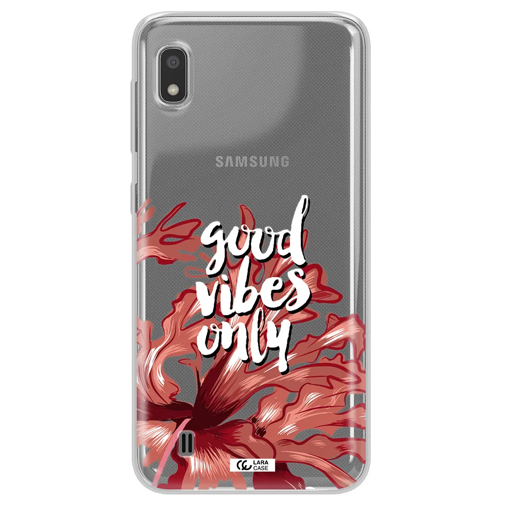 Tropical Vibes Red Samsung A10 Clear TPU Case