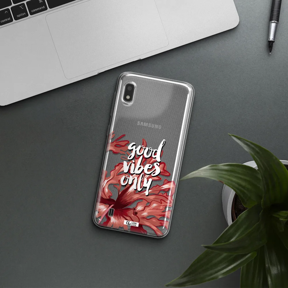 Tropical Vibes Red Samsung A10 Clear TPU Case