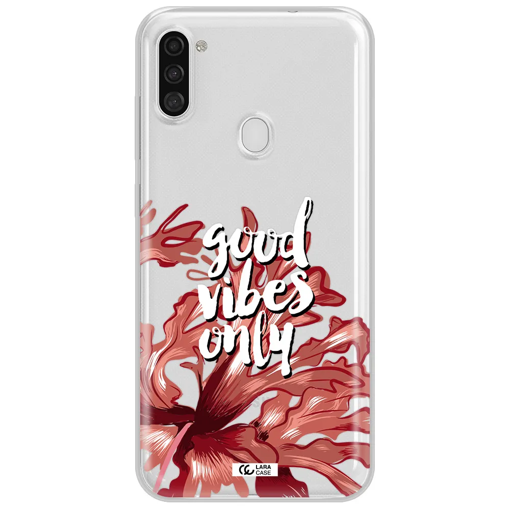 Tropical Vibes Red Samsung A11 Clear TPU Case