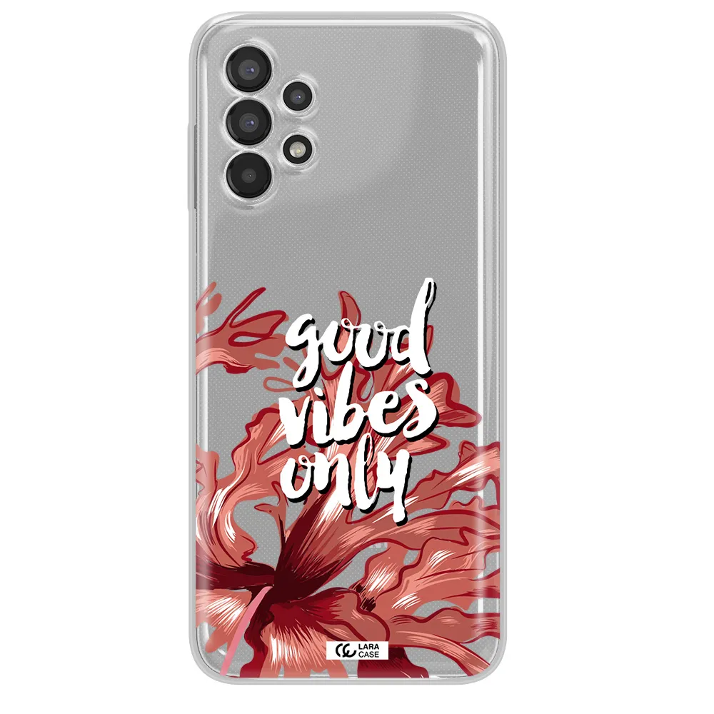Tropical Vibes Red Samsung A13 Clear TPU Case