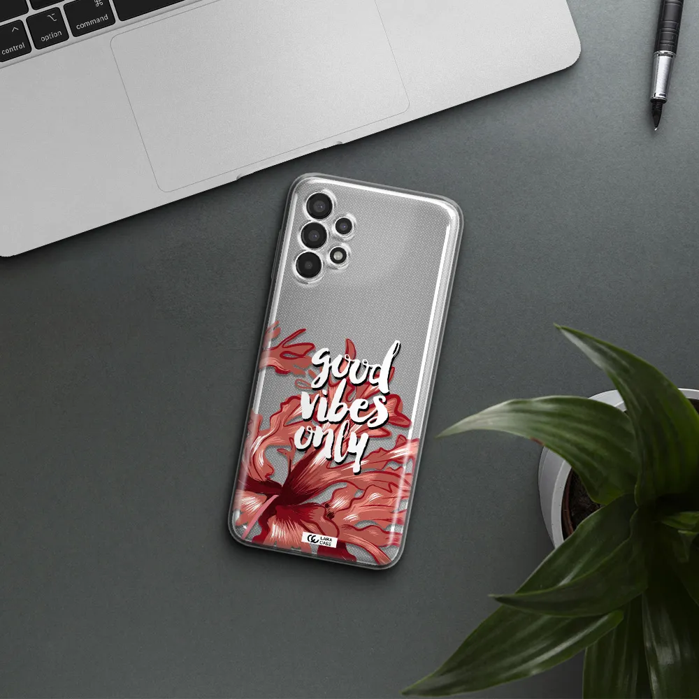 Tropical Vibes Red Samsung A13 Clear TPU Case