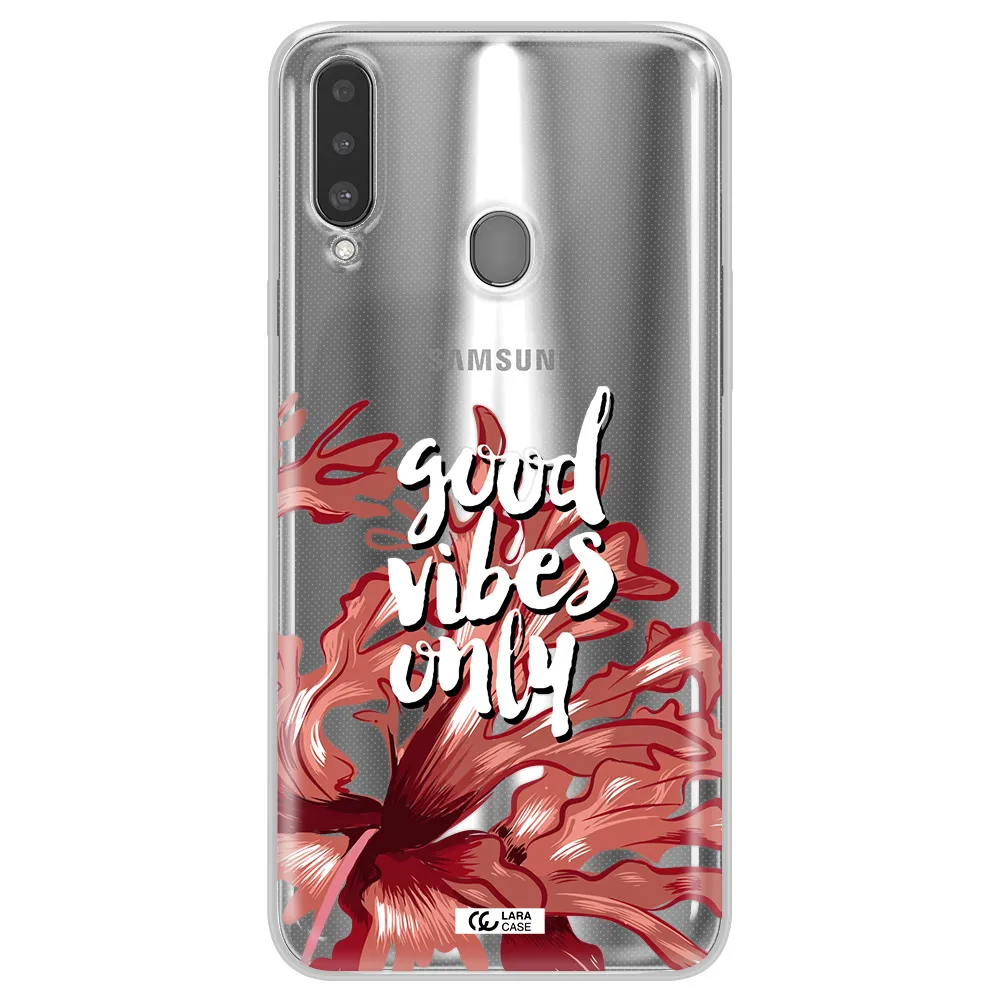 Tropical Vibes Red Samsung A20S Clear TPU Case