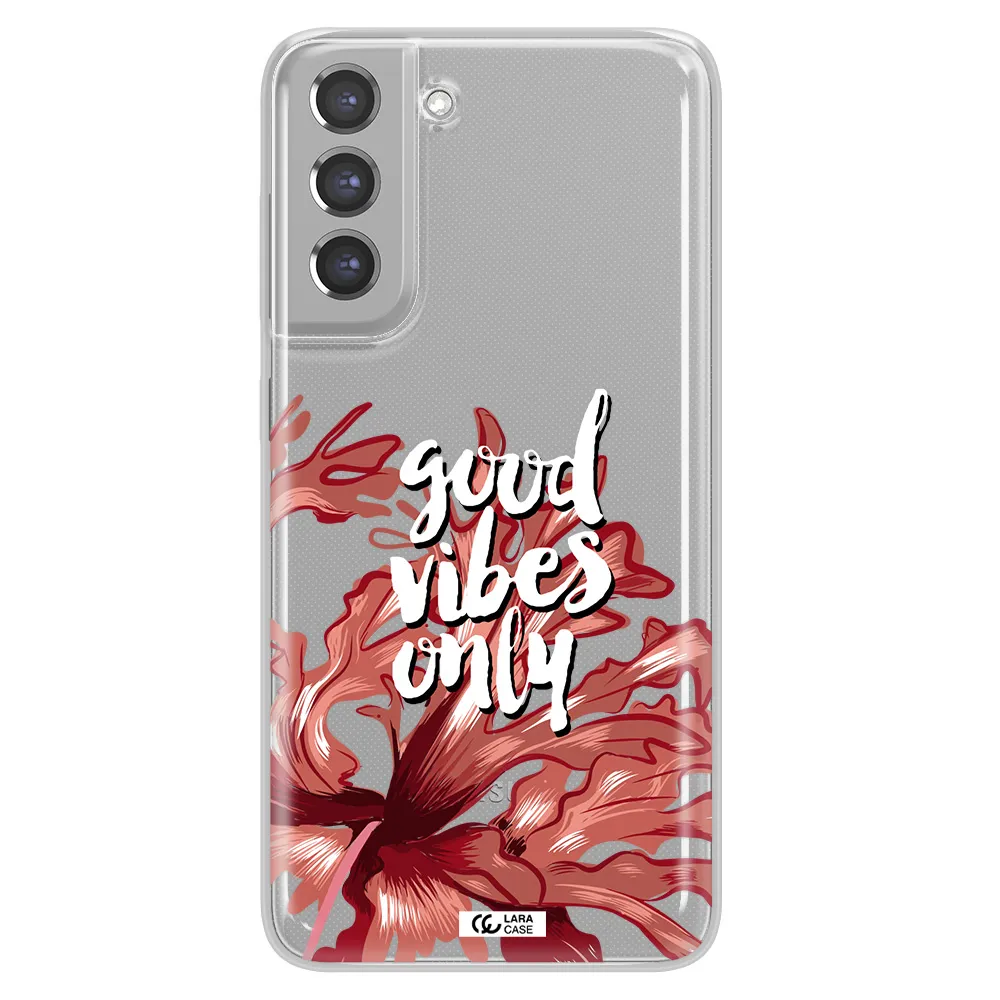 Tropical Vibes Red Samsung A21 Fe Clear TPU Case