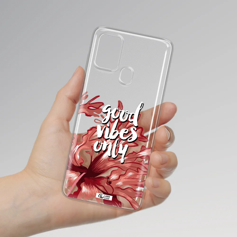 Tropical Vibes Red Samsung A21S Clear TPU Case
