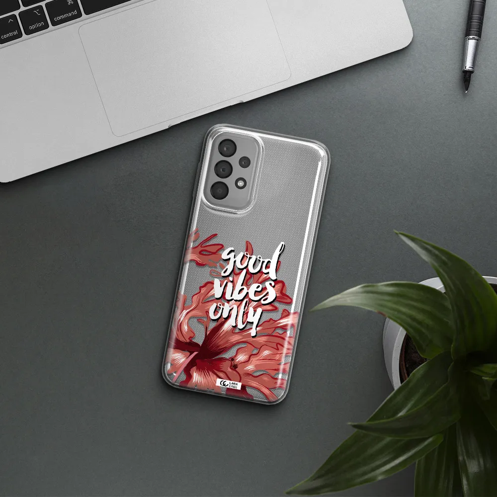 Tropical Vibes Red Samsung A23 Clear TPU Case