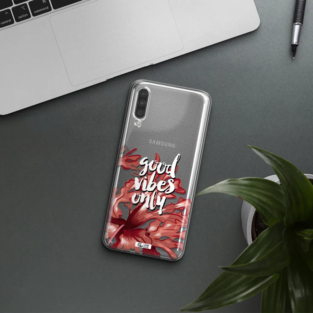 Tropical Vibes Red Samsung A30S Clear TPU Case