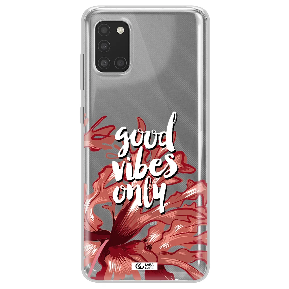 Tropical Vibes Red Samsung A31 Clear TPU Case